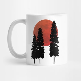 Blood Moon with Evergreens Mug